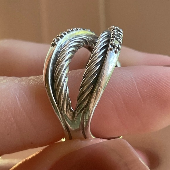 DAVID YURMAN Diamond Crossover Cable X Ring - Picture 7 of 17